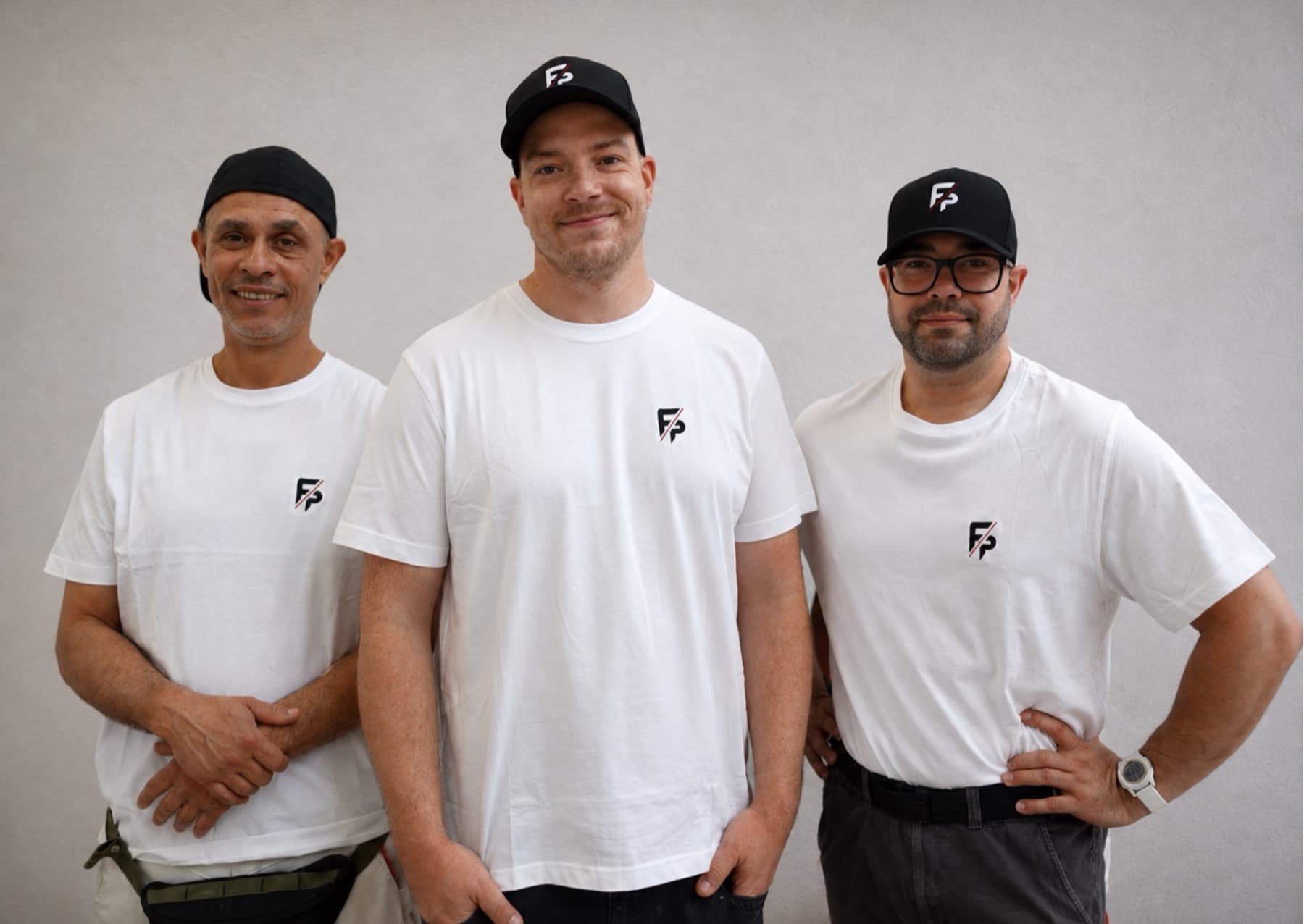 Riccardo Dioguardi, Tobias Gienke und Ibrahim Al Omari von der Foor Projekt & Ausbau GmbH